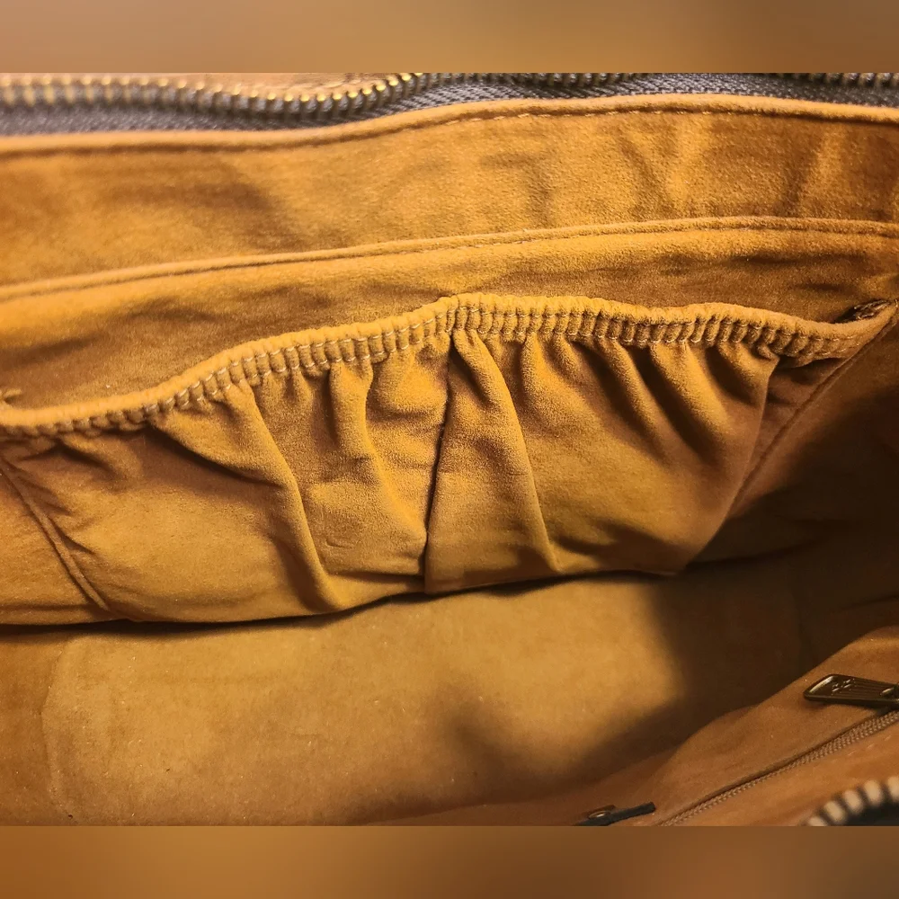 Patricia Nash Lt Brown Castelli Woven Leather Hobo Shoulder Bag